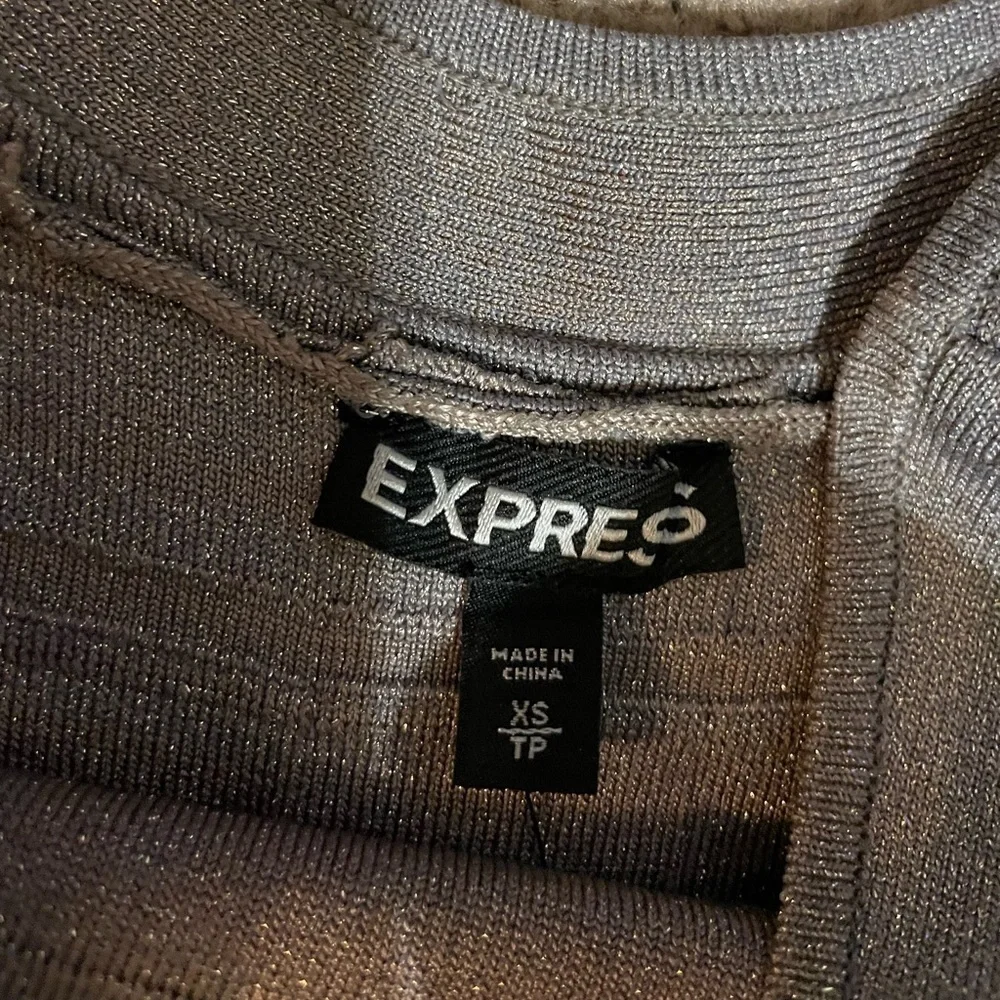 Express Shimmery Grey and black Body-con mini dress size x small‎ NWT